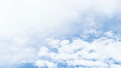 Nice moving white cirrus cloud in horizon, Beautiful blue sky and cloudscape Stock Footage 234794883