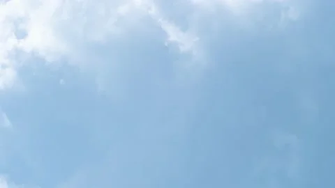 Nice moving white cirrus cloud in horizon, Beautiful blue sky and cloudscape Stock Footage 234794931