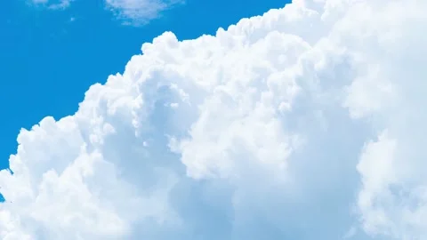 Nice moving white cirrus cloud in horizon, Beautiful blue sky and cloudscape Stock Footage 234794996