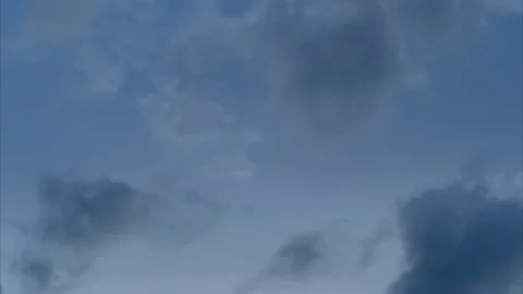 Nice moving white cirrus cloud in horizon, Beautiful blue sky and cloudscape Stock Footage 236287850