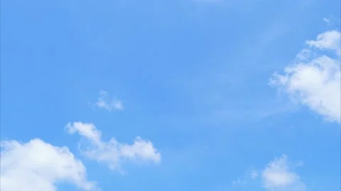 Nice moving white cirrus cloud in horizon, Beautiful blue sky and cloudscape 스톡 동영상 236288324