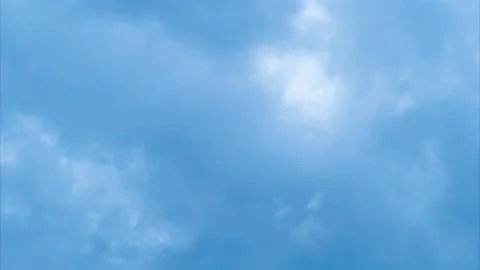 Nice moving white cirrus cloud in horizon, Beautiful blue sky and cloudscape Stock Footage 236288435