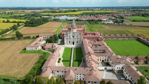 Nice nature, architecture and landscape of Pavia city of Italy. Stock Footage 252852362