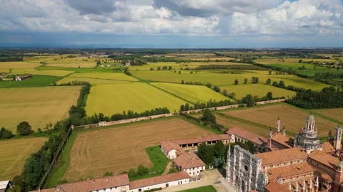 Nice nature, architecture and landscape of Pavia city of Italy. Stock Footage 252852614
