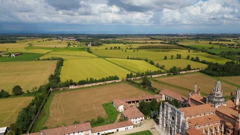Nice nature, architecture and landscape of Pavia city of Italy. Stock Footage 252852639