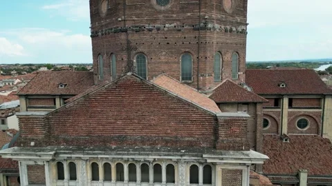Nice nature, architecture and landscape of Pavia city of Italy. Stock Footage 252852806