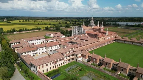 Nice nature, architecture and landscape of Pavia city of Italy. Stock Footage 252852963