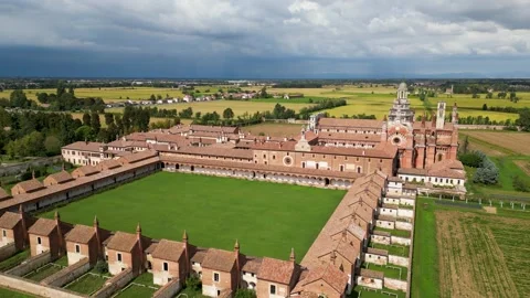 Nice nature, architecture and landscape of Pavia city of Italy. Stock Footage 252853052