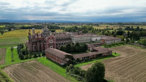 Nice nature, architecture and landscape of Pavia city of Italy. Stock Footage 252853141