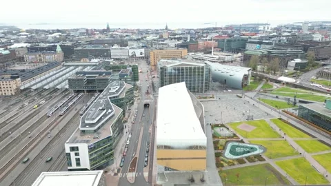 Nice nature of Helsinki, Finland. It Includes bridges and lakes. Stock Footage 254973853