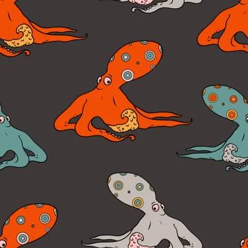 Nice octopus pattern Stock Illustration