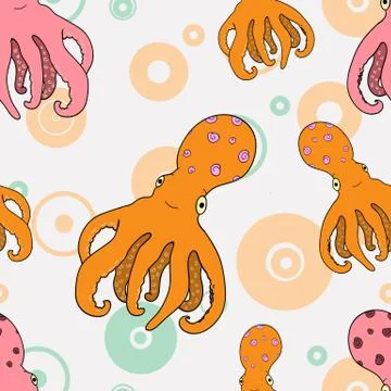 Nice octopus pattern Stock Illustration