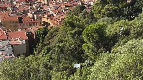 Nice Old Town and Greenery Viewed from Castle Hill Stock Footage 344052764