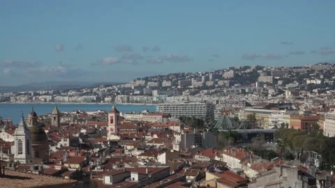 Nice Old Town Panorama - Rooftops and Bay View. Stock Footage 329584931