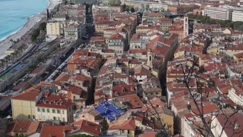 Nice Old Town - Rooftops and Seaside Overview. Stockbeeldmateriaal 329585034
