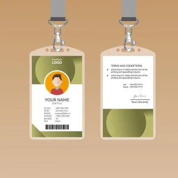 Nice Olive ID Card Template Stock Illustration