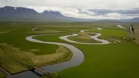 Nice open and green valley Stock Footage 102473824