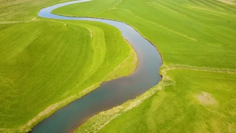 Nice open and green valley Stock Footage 102475088