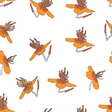 Nice Orange Flower Pattern Background Stock Illustration