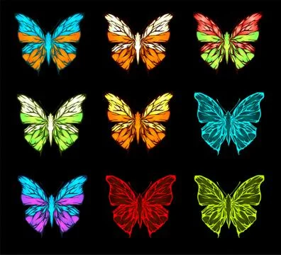 Nice Pallet Of Butterflies Illustrazione stock