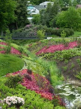 Nice park with a bridge Foto stock