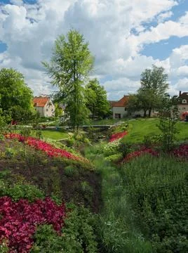 Nice park on a cloudy day Foto stock