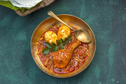 Nice Pathiri with chicken curry Stock Photos