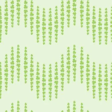 Nice pattern with clover leaves on green background Illustrazione stock