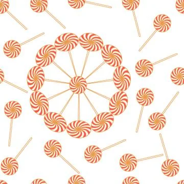 Nice pattern with colorful lollipops Stock Illustration