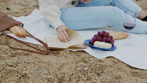 Nice Picnic Time On Beach Stock Footage 164406251