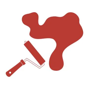 Nice picture of a colored roller for paint and a big splodge of paint Stock Illustration