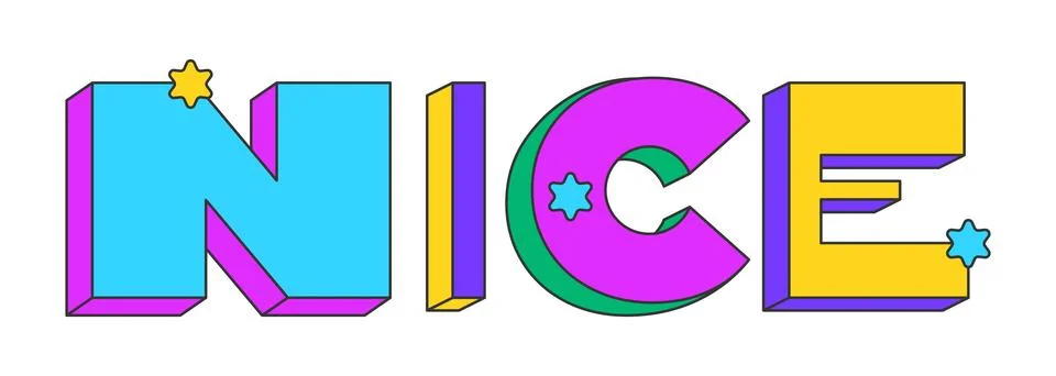 Nice playful 3D text design Stock Illustration