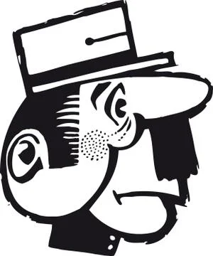 Nice policeman, Retro Vector Illustration Stock Illustration