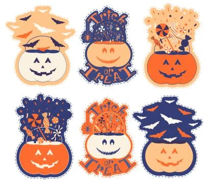 Nice pumpkin set for halloween. Stock Illustration