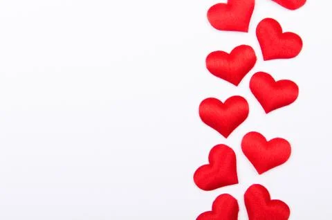 Nice red hearts on white background Stock Photos