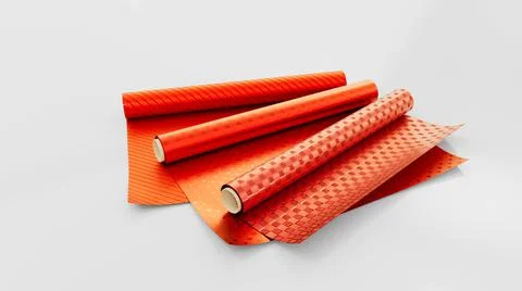 Nice red present wrapping on white bg, isolated - object 3D illustration Illustrazione stock