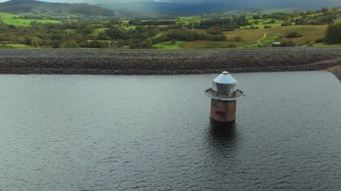 Nice revealing shot of intake tower Stock-Footage 146268935