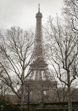 Nice scenery of Eiffel Tower in Paris at Afternoon. Stock Photos