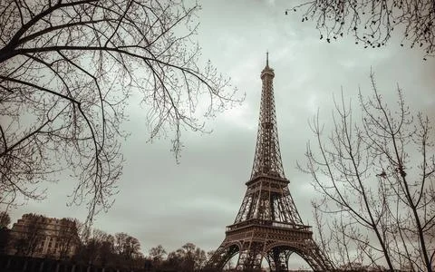Nice scenery of Eiffel Tower in Paris at Afternoon. 写真素材