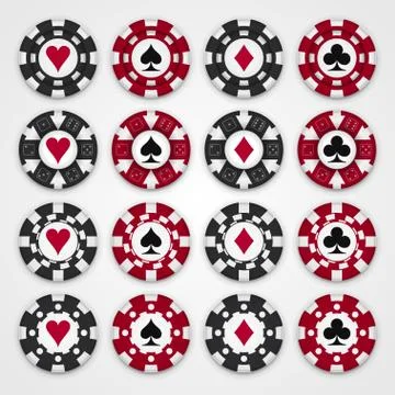 Nice set of casino gambling chips Stock Illustration