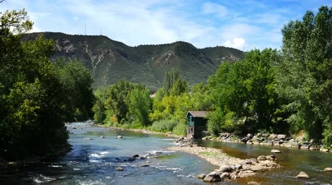 A nice shot of a scenic river in Durango, Colorado. Filmed in 4K UHD. Stock Footage 54261479