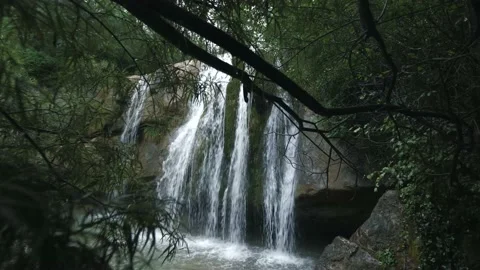 Nice shots of a waterfall and stream with electronic stabilizer 動画素材 134642182