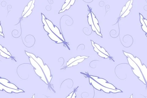 Nice sky blue pattern with feathers Stock Illustration
