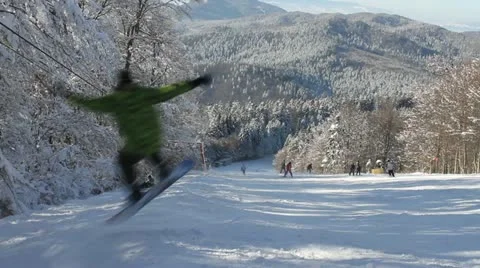 Nice snowboarder jump Video stock 21881105