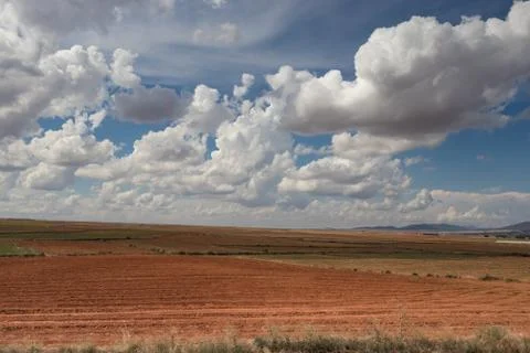 Nice spanish fields in september. Stock Photos