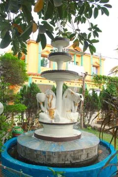 Nice statue with water fall Stock Photos