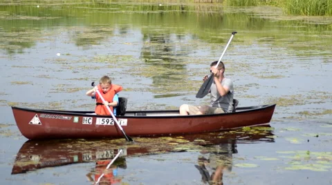 Nice summer day on a lake or river 4 Stockbeeldmateriaal 49172345