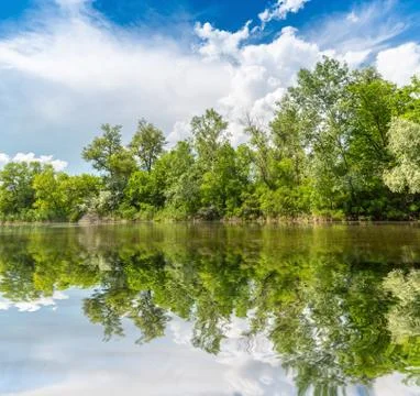 Nice summer scene on river Stock Photos