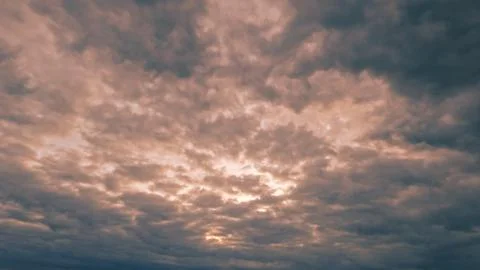 Nice sundown gold clouds on the sky bg - photo of nature Stock Photos