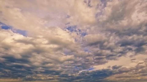 Nice sunset gold clouds on the sky backdrop - photo of nature Stock Photos